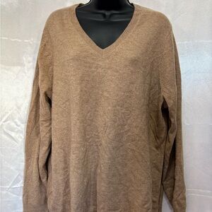 Charter Club Women's V-Neck Sweater in Brown Electric Grandpa